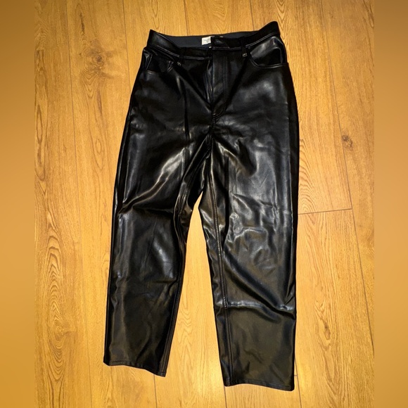 Abercrombie & Fitch Curve Love Black Vegan Leather Pants - Picture 3 of 4